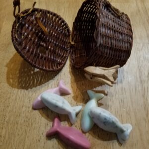 Fishing Tackle Basket with Five Fish Soaps
