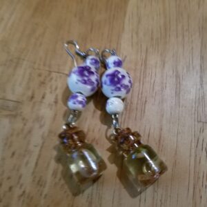 One of a Kind-Lavender-tinctured purple ear rings