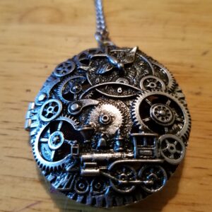 Railroad necklace with Lavender