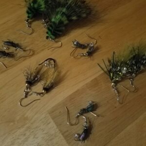 Hand-tied fishing fly ear rings