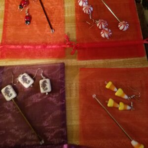 Shawl Clasp-Ear Ring Set (four different styles) (indicate preference at checkout)