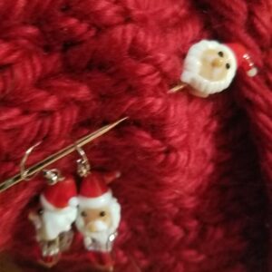 Santa Claus Shawl Clasp and Ear Rings