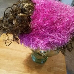Hot Pink Children's Messy Bun Beanie