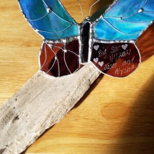Etched Butterfly on Big Sur Driftwood