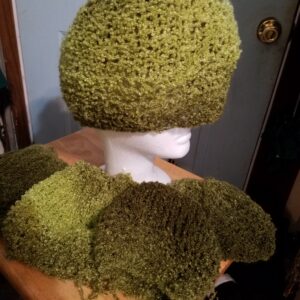 Children to adult sizes-multi-colored green messy bun beanie