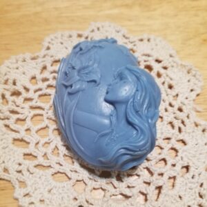 Serene girl with flowers soap