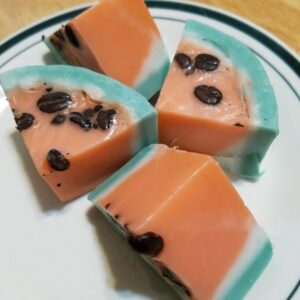 Yummmm-four slices of watermelon in soap form!!