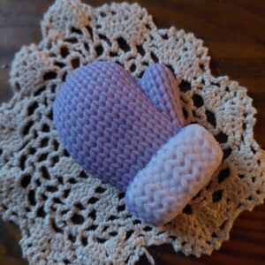 Warm up with this soap mitten
