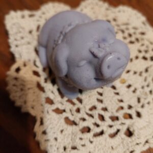 Piggie soap with flowers on its snout